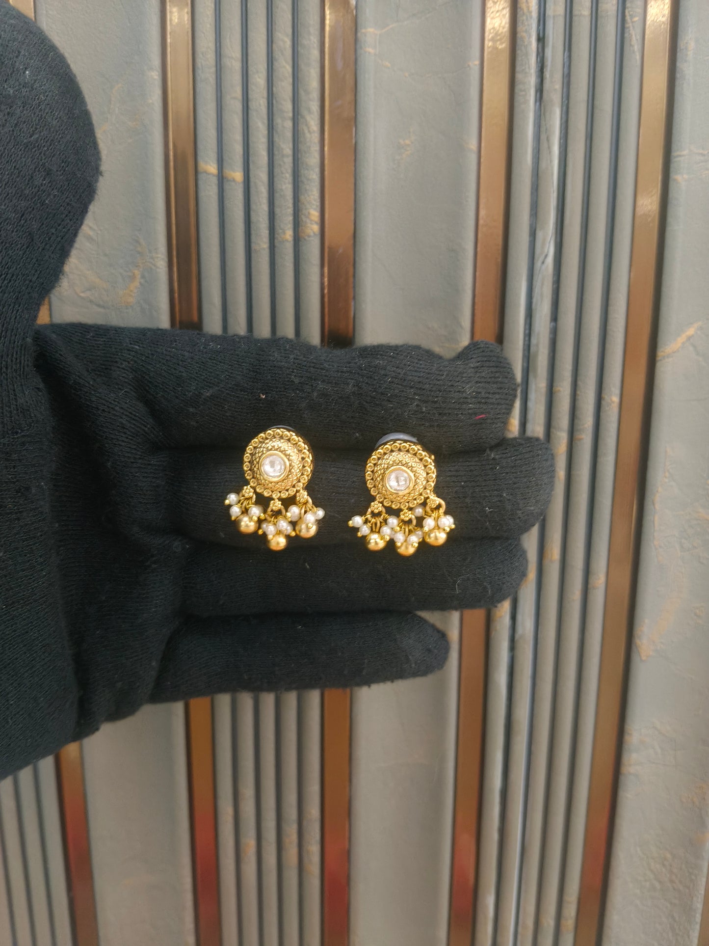 Gold Polki Yaad Earrings