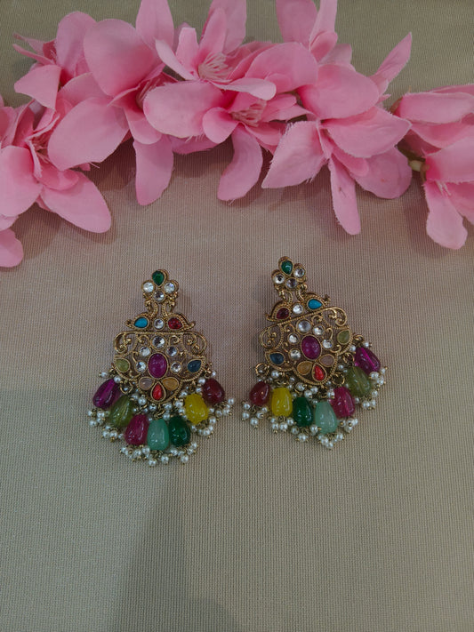 Antique Kundan Bollywood Cora Earrings