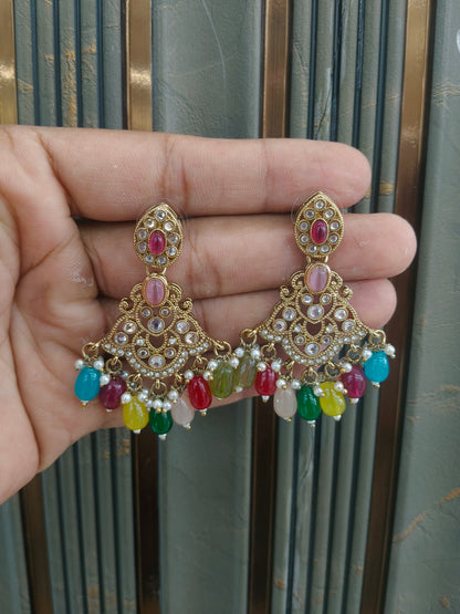 Antique Kundan Bollywood  Sonam Earrings