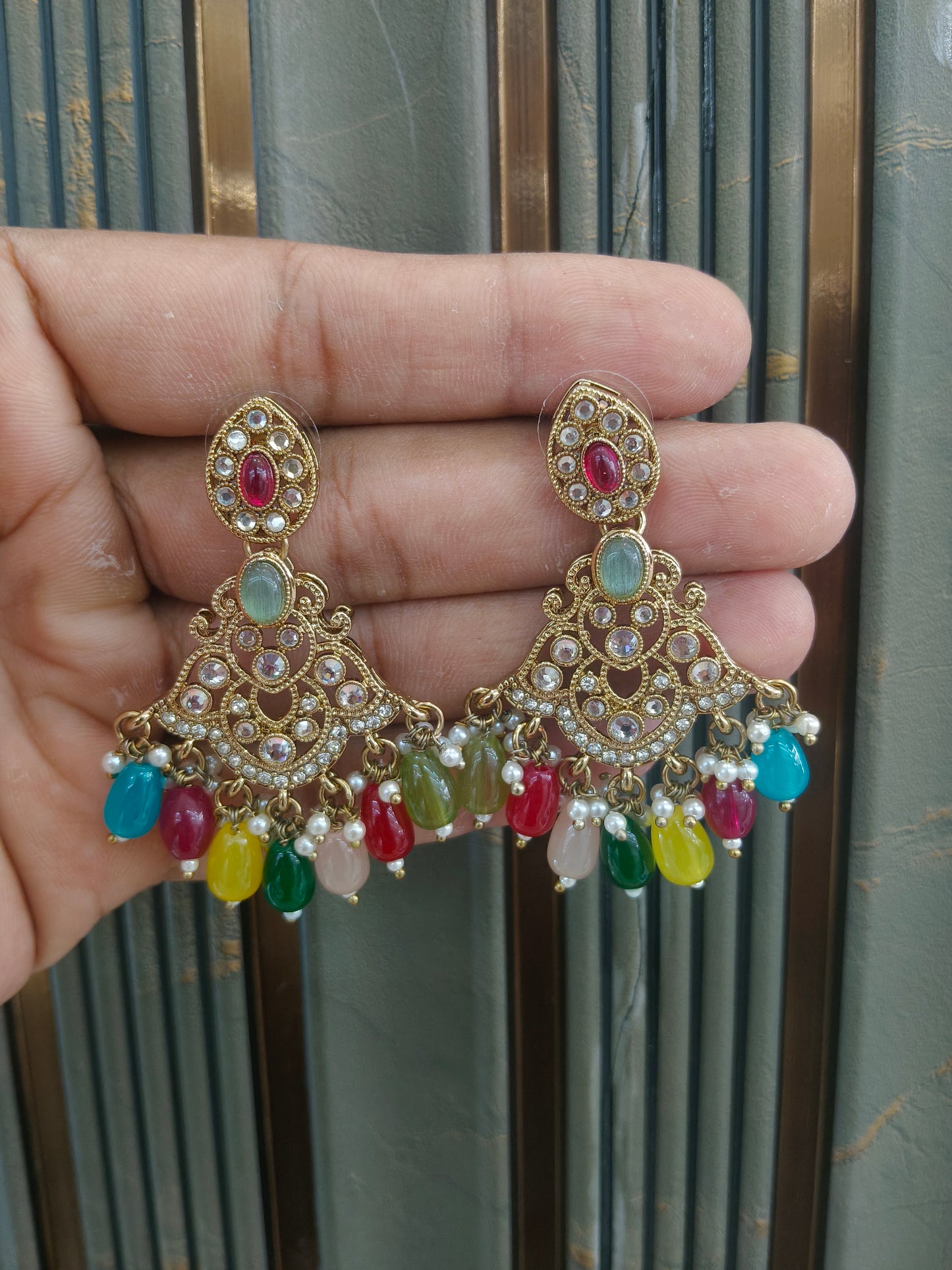 Antique Kundan Bollywood  Sonam Earrings