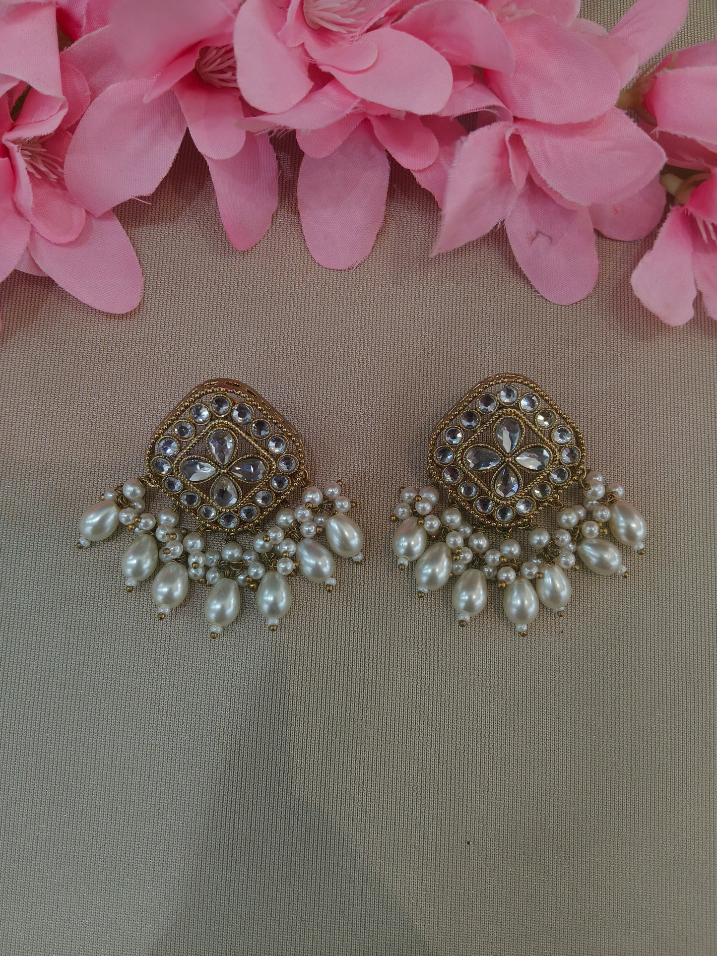 Antique Kundan Bollywood  Beli Earrings