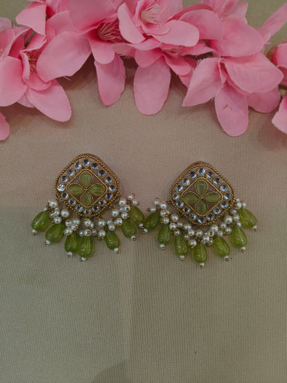 Antique Kundan Bollywood  Beli Earrings
