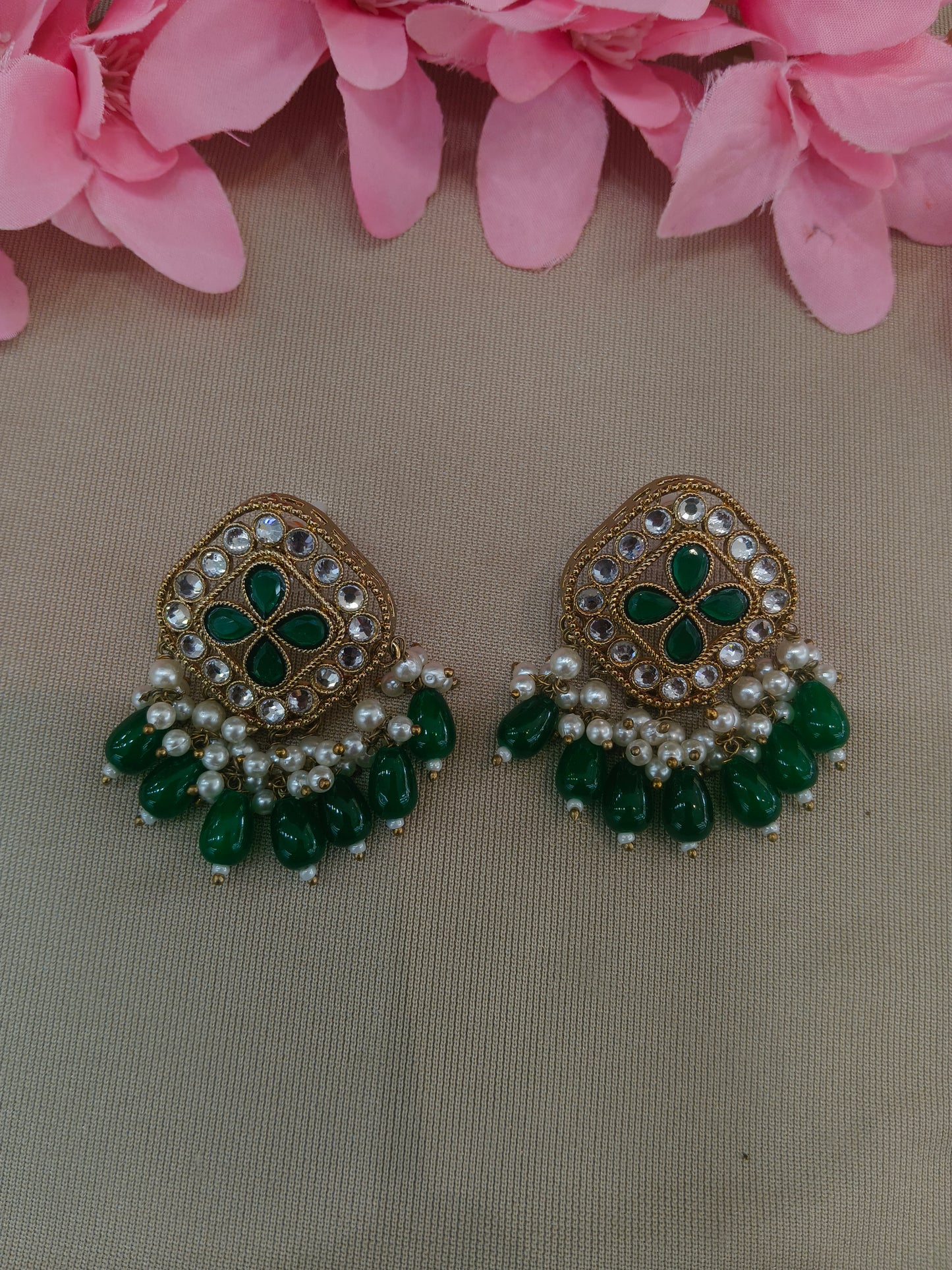 Antique Kundan Bollywood  Beli Earrings