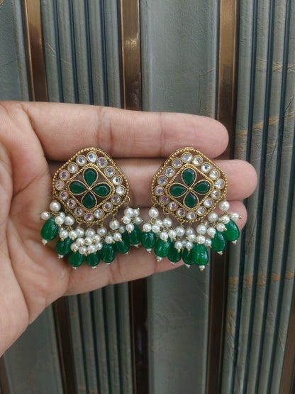 Antique Kundan Bollywood  Beli Earrings