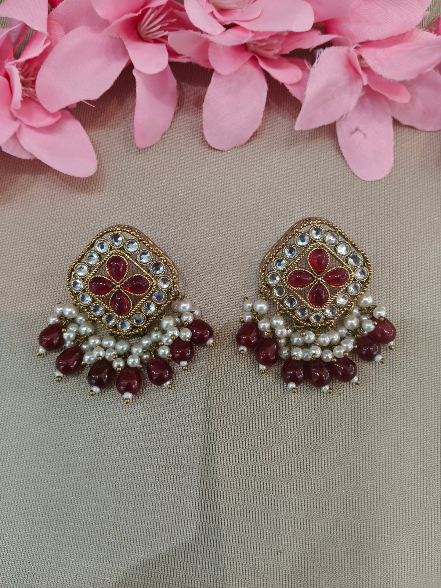 Antique Kundan Bollywood  Beli Earrings