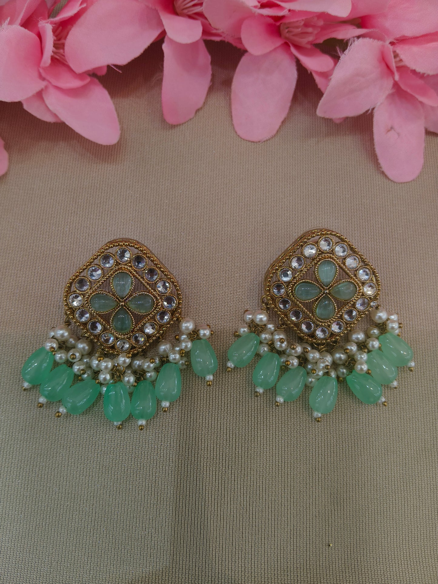 Antique Kundan Bollywood  Beli Earrings