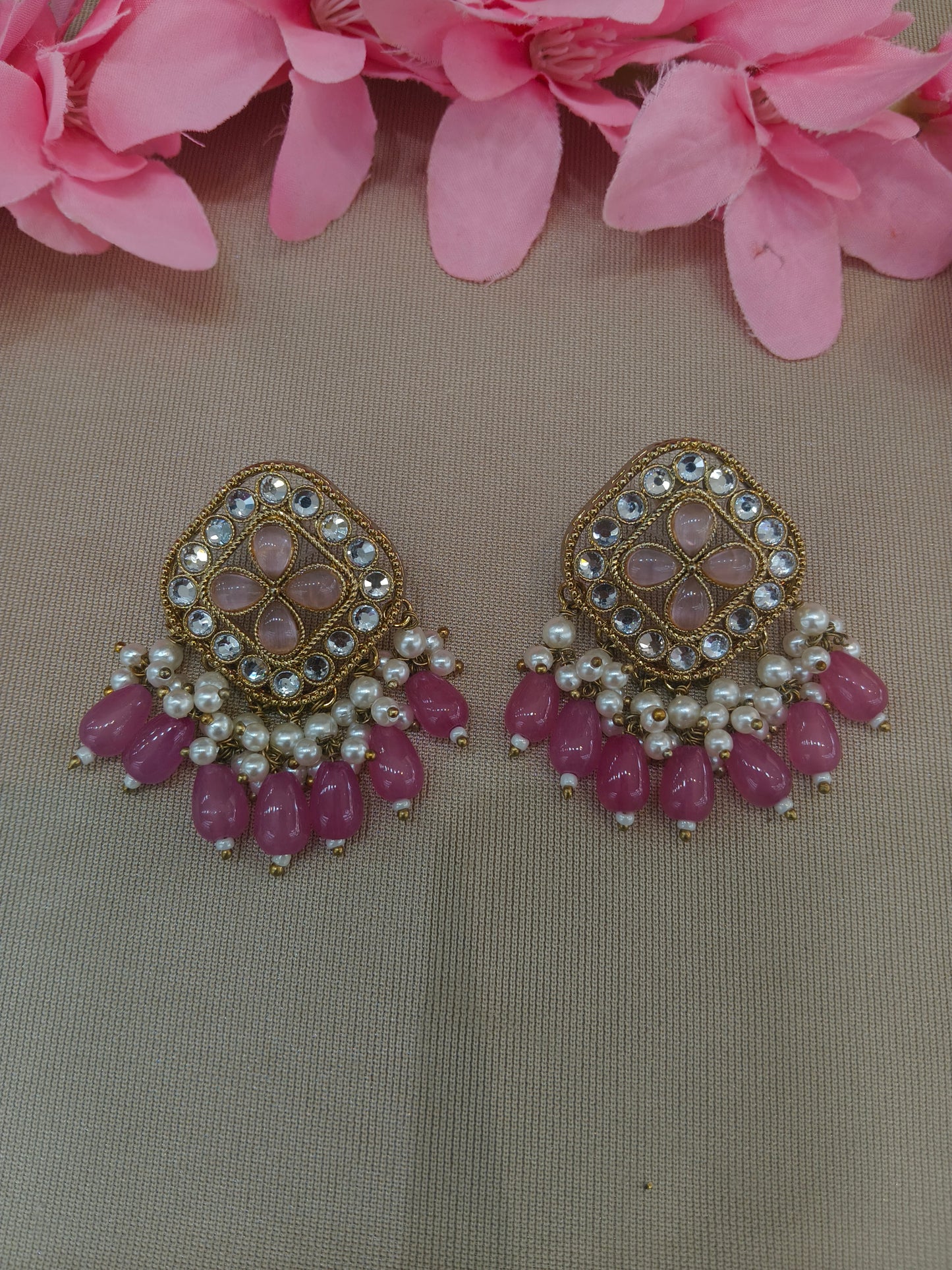 Antique Kundan Bollywood  Beli Earrings