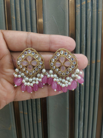 Antique Kundan Bollywood  Beli Earrings