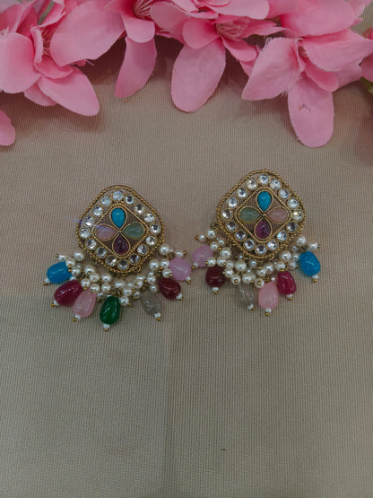 Antique Kundan Bollywood  Beli Earrings