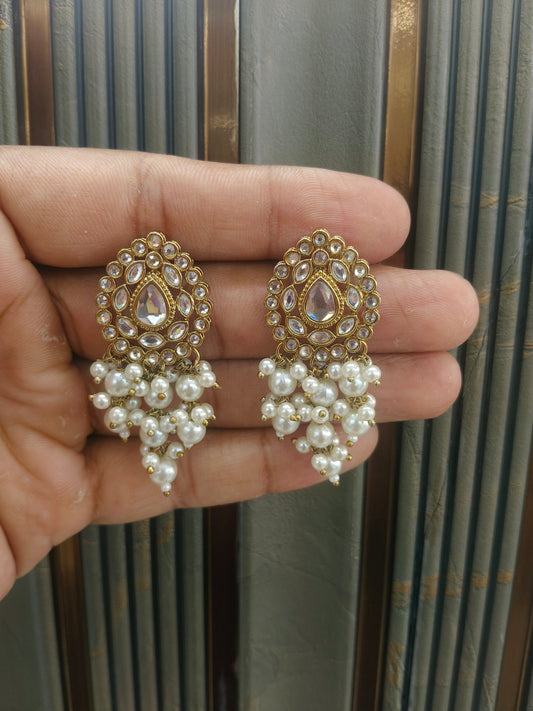 Antique Kundan Bollywood  Soti Earrings