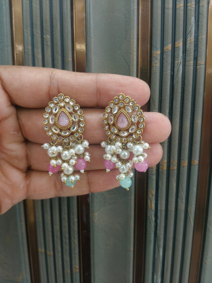 Antique Kundan Bollywood  Soti Earrings