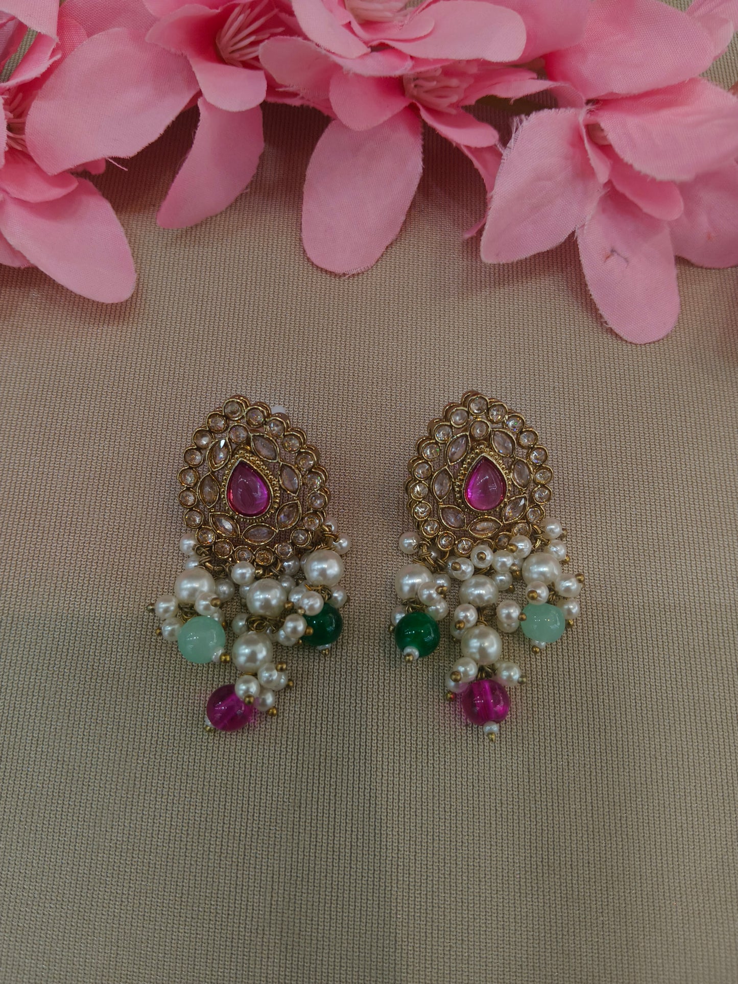 Antique Kundan Bollywood  Soti Earrings