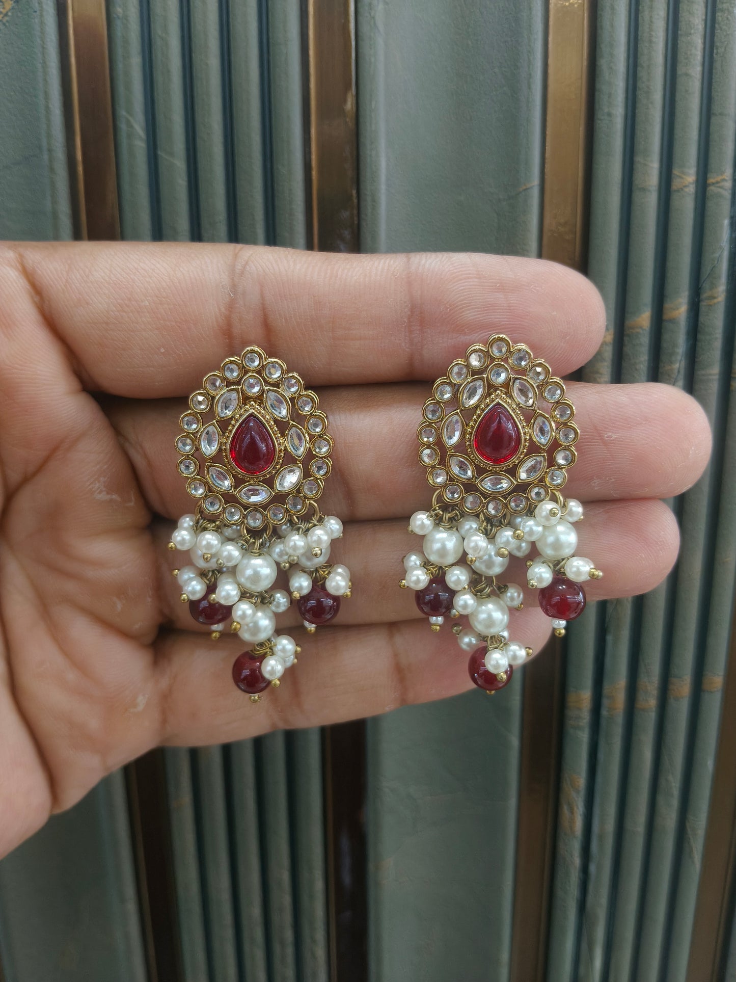 Antique Kundan Bollywood  Soti Earrings