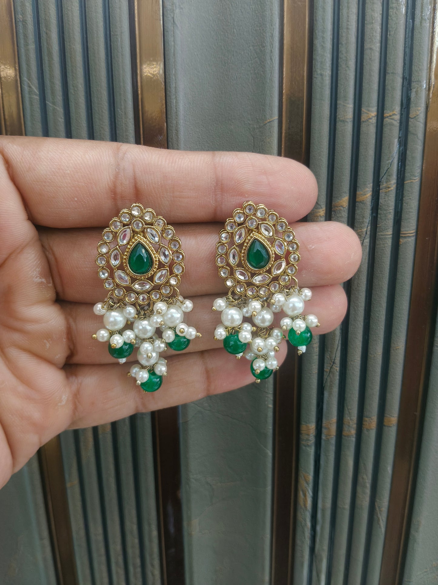 Antique Kundan Bollywood  Soti Earrings