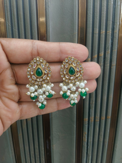 Antique Kundan Bollywood  Soti Earrings
