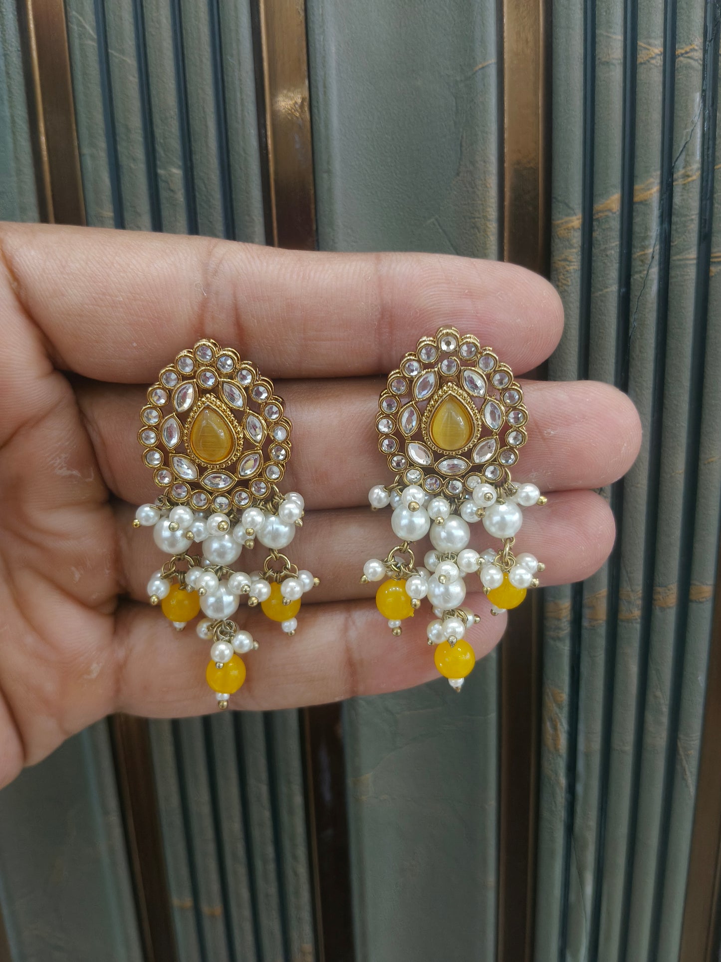 Antique Kundan Bollywood  Soti Earrings