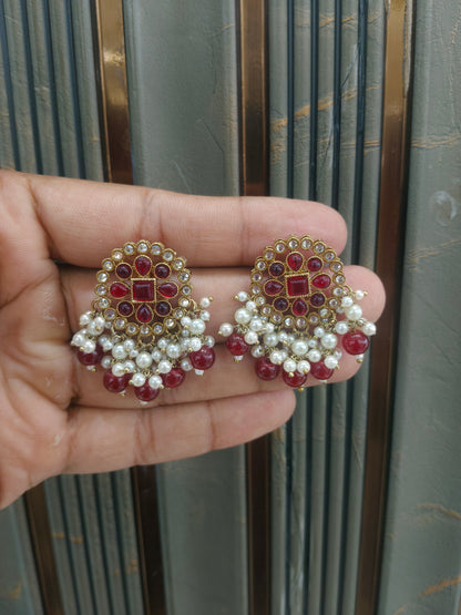 Antique Kundan Bollywood  Soti Earrings