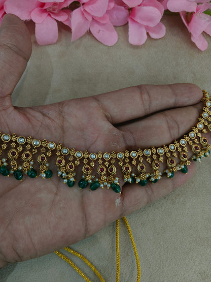 Gold Polki Necklace Jewellery Zarina Set