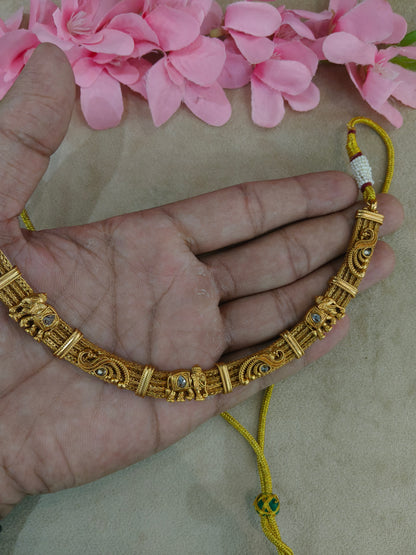 Gold Polki Necklace Jewellery Zarina Set