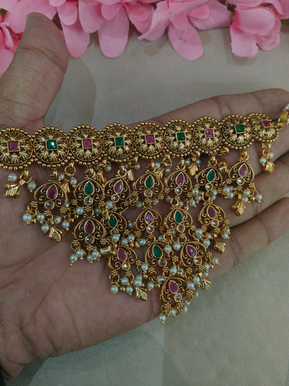 Gold Polki Necklace Jewellery Sonia Set