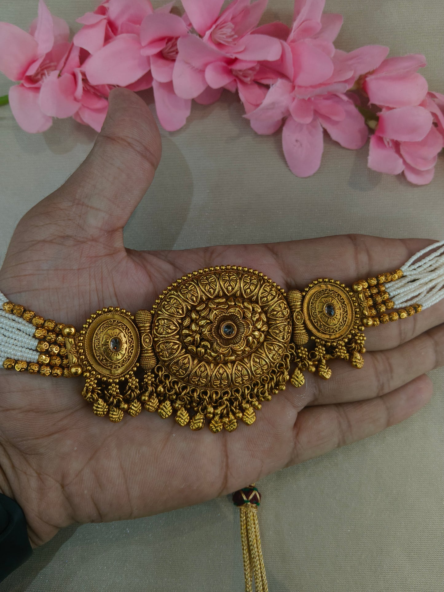 Gold Polki Necklace Jewellery Sonia Set