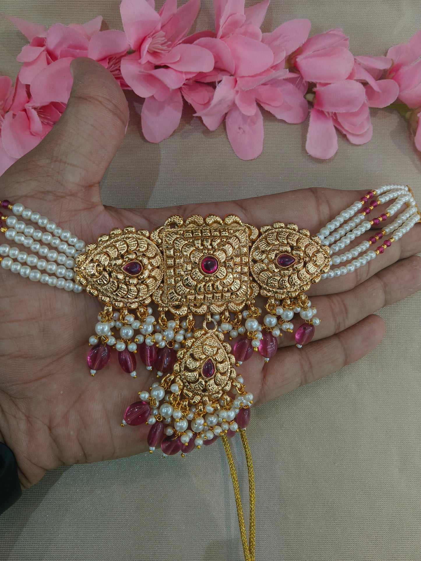 Gold Polki Necklace Jewellery Sonia Set