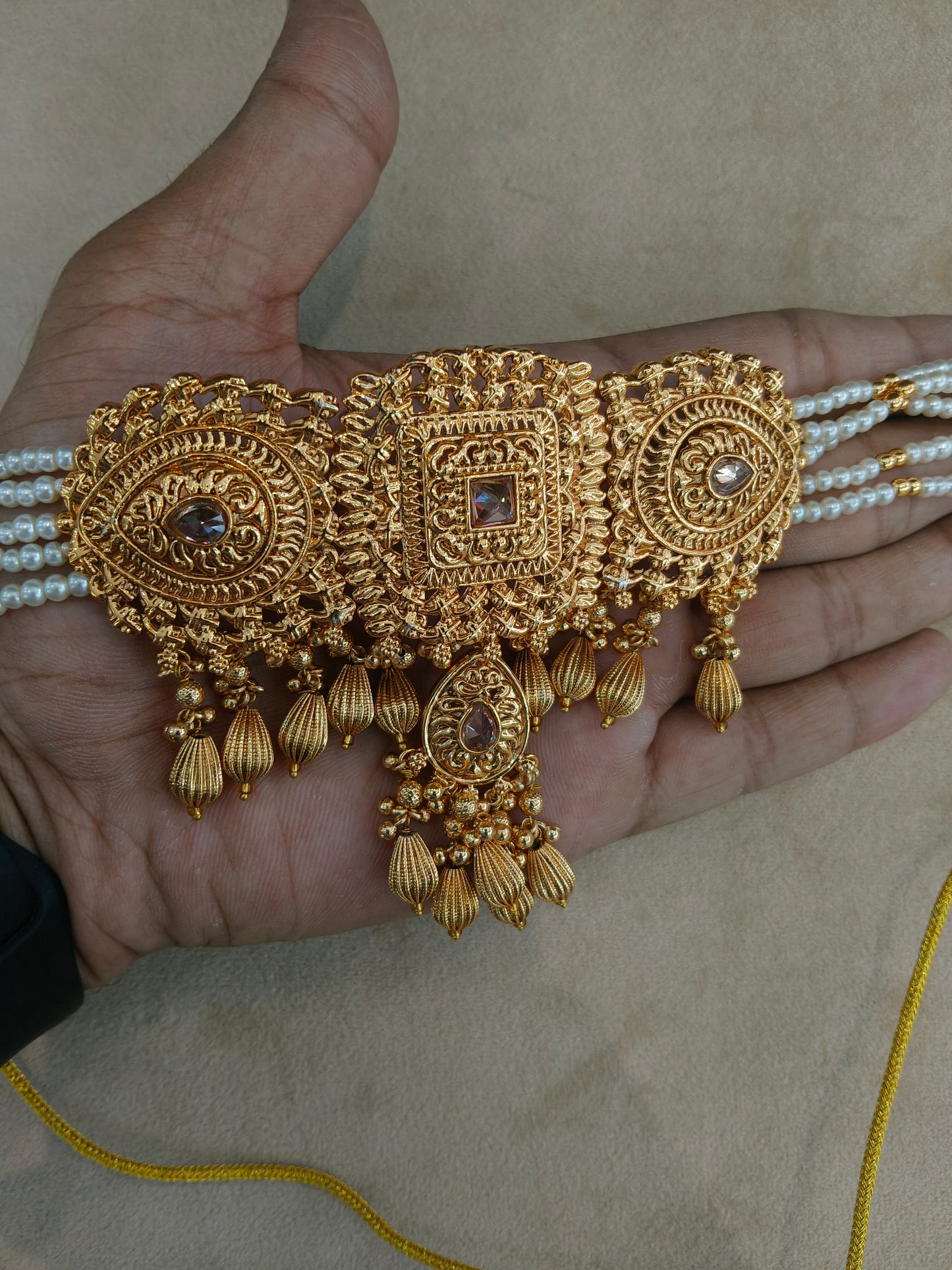 Gold Polki Necklace Jewellery Sonia Set