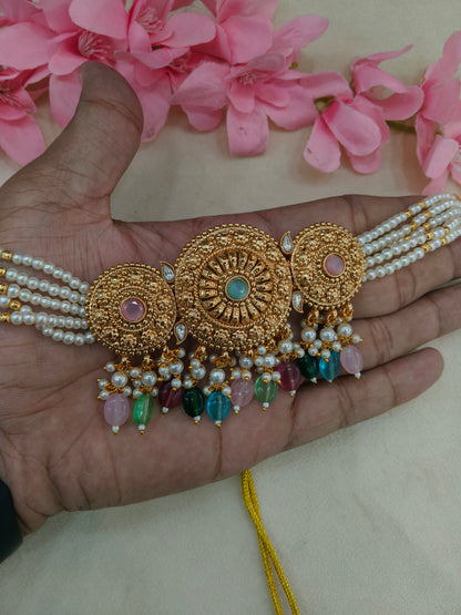 Gold Polki Necklace Jewellery Sonia Set