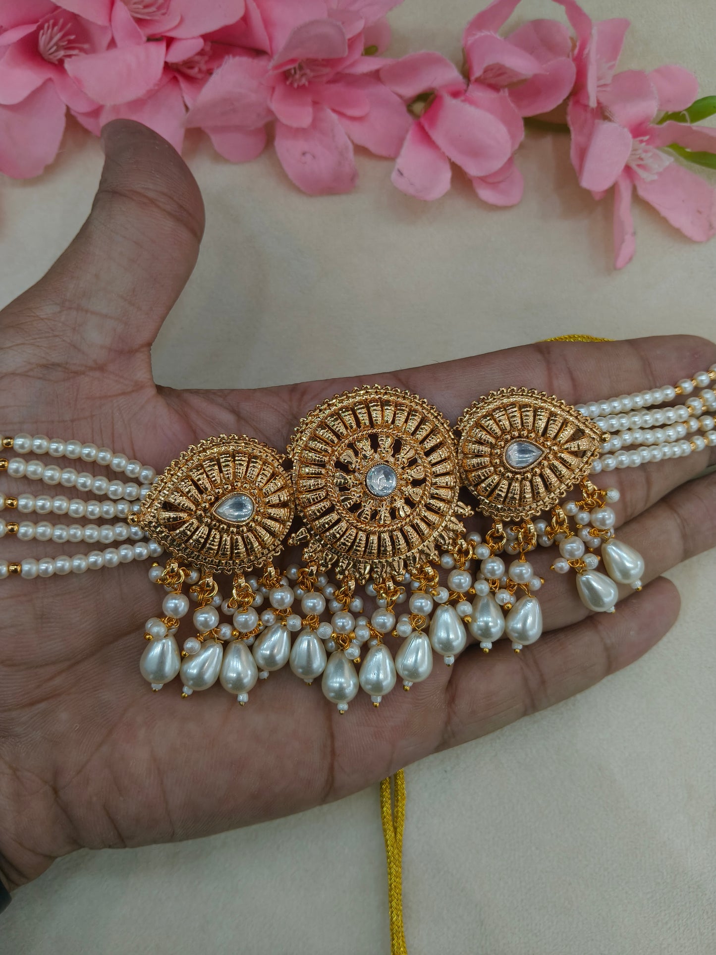 Gold Polki Necklace Jewellery Sonia Set