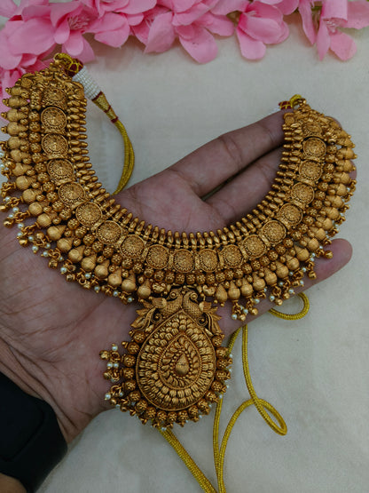 Gold Polki Bridal Necklace Kang Set