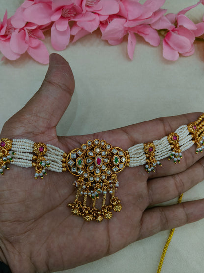 Gold Polki Ruby Green Kundan Choker Jewellery Noora Set