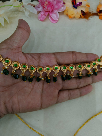 Gold Green Punjabi Necklace Jewellery Tom Sets