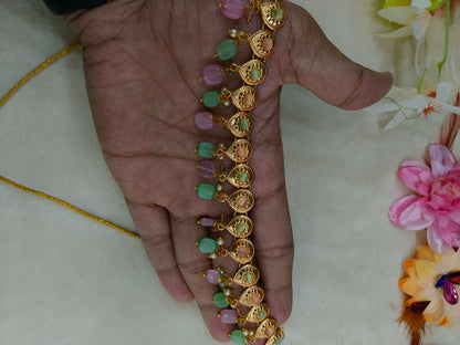 Gold Mint Pink Punjabi Necklace Jewellery Tom Sets
