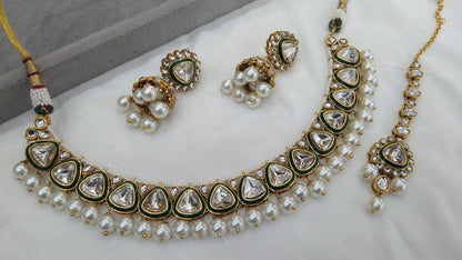 Aditi White Kundan Jewelry Set