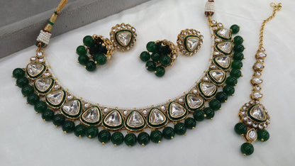 Aditi Green Kundan Jewelry Set
