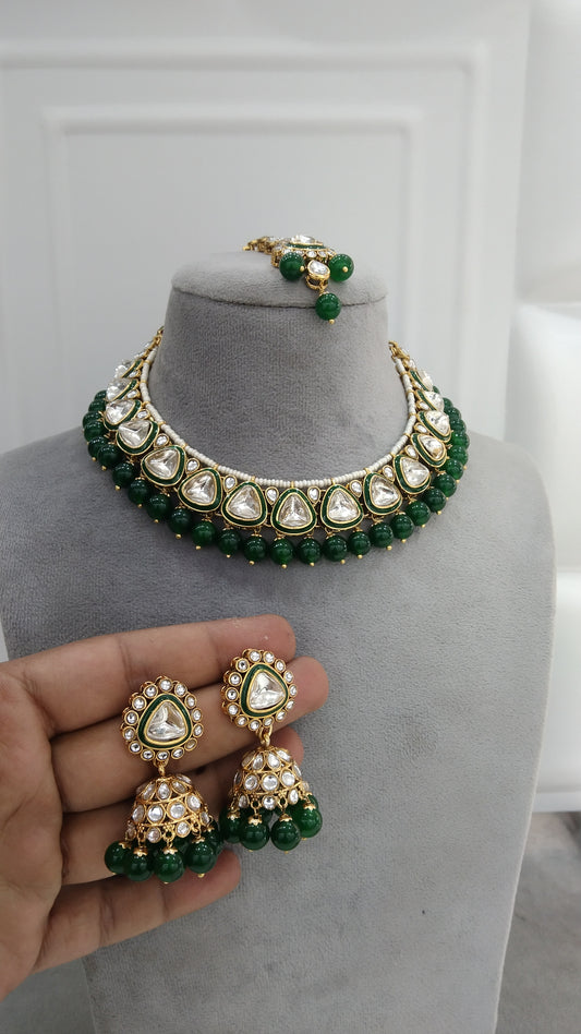 Aditi Green Kundan Jewelry Set