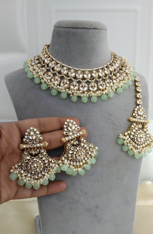 Alia Pista Kundan Necklace Jewellery Set