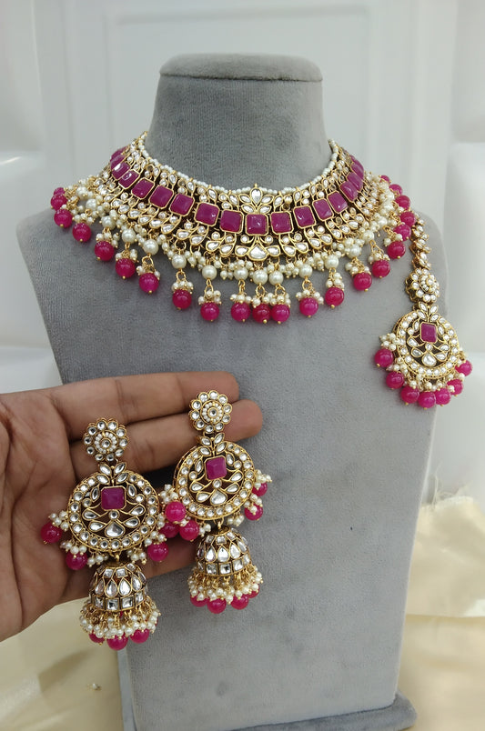 Ameera  Rani Kundan Necklace Jewellery Set