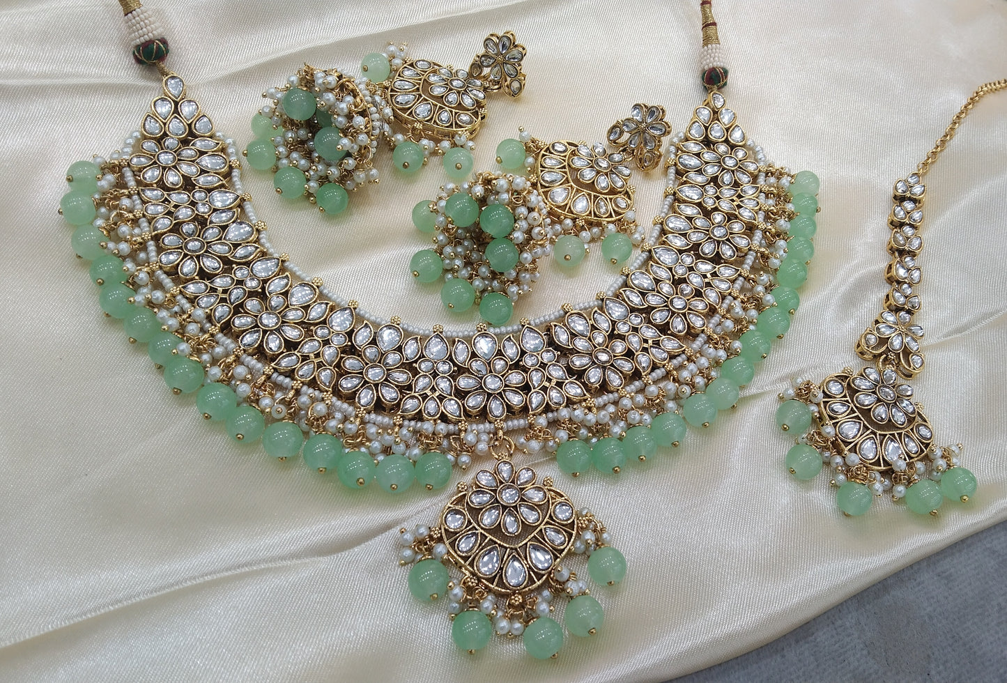 Chandrika Pastel Green Kundan Indian Jewellery Set