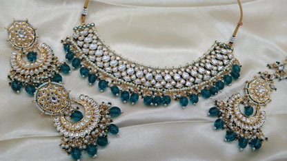 Chadni  Green Kundan Indian Jewellery Set