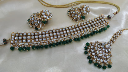 Divya Green kundan Indian Jewellery Set