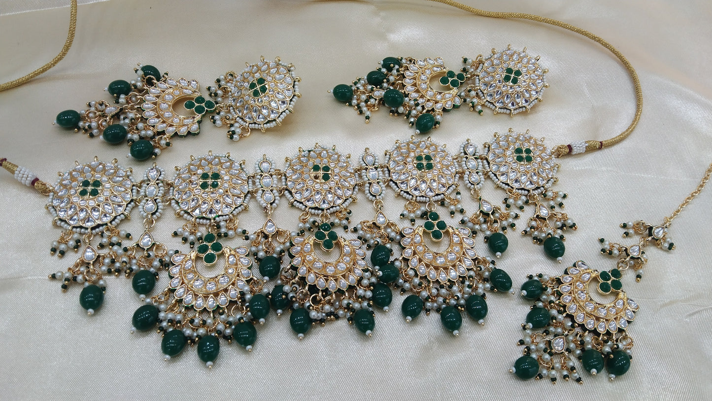 Eswari Green kundan Indian Jewellery Set
