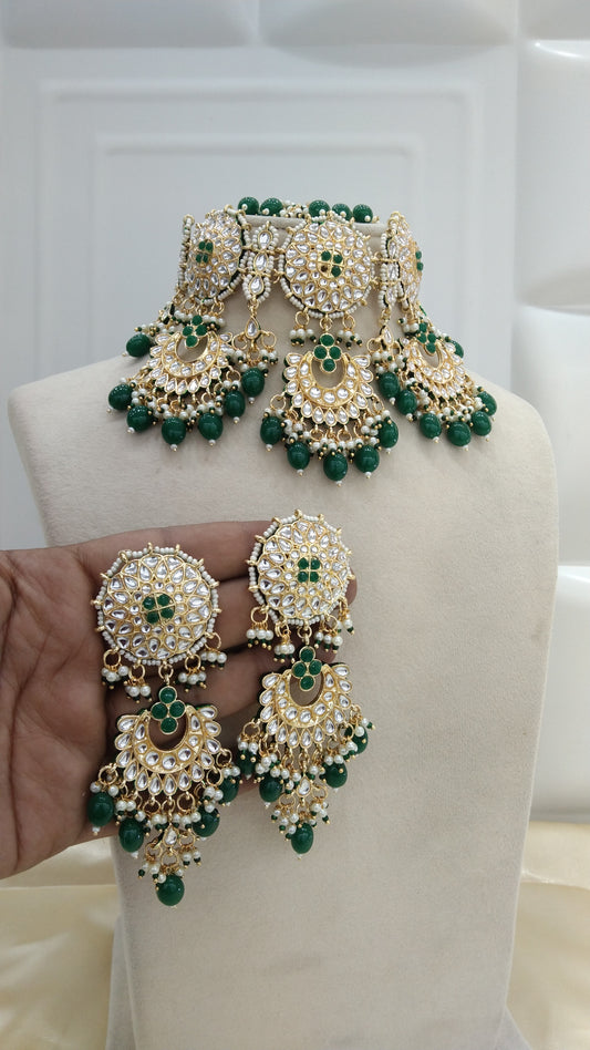Eswari Green kundan Indian Jewellery Set