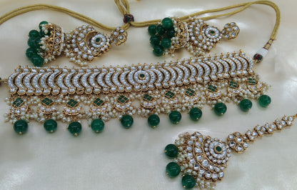 Diksika Green kundan Indian Jewellery Set