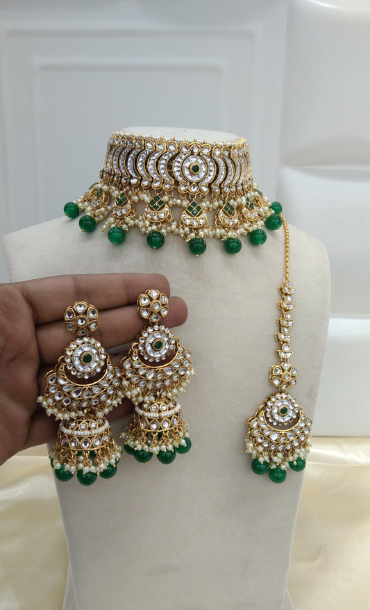 Diksika Green kundan Indian Jewellery Set