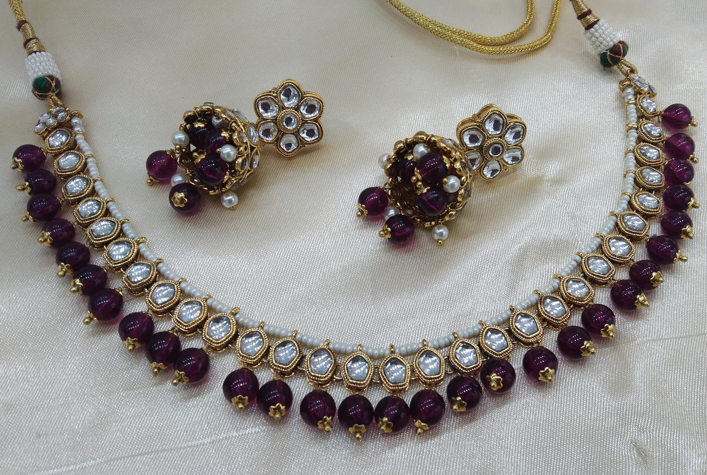 Divya Purple kundan Indian Jewellery Set