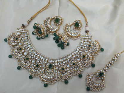 Gagan Green kundan Indian Jewellery Set