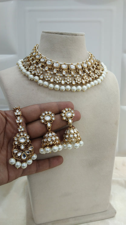 Garry White kundan Indian Necklace Jewellery Set