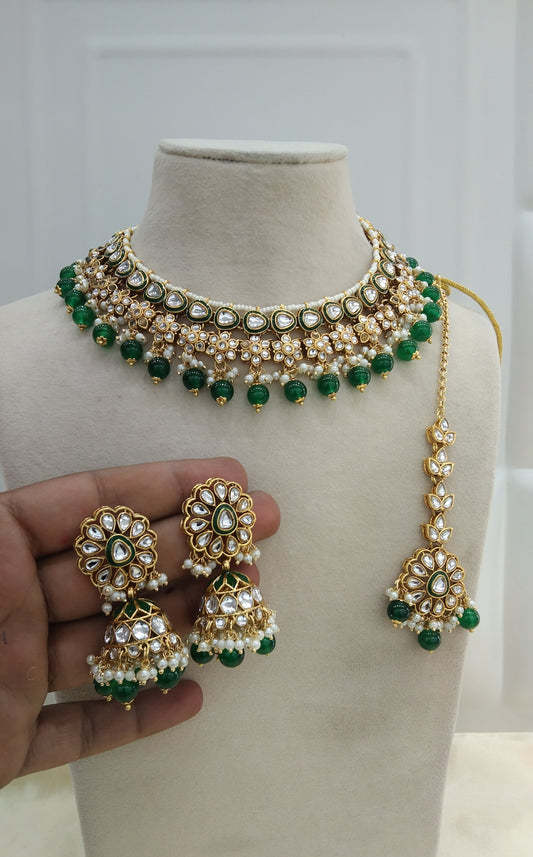 Harry Green  kundan Indian Necklace Jewellery Set