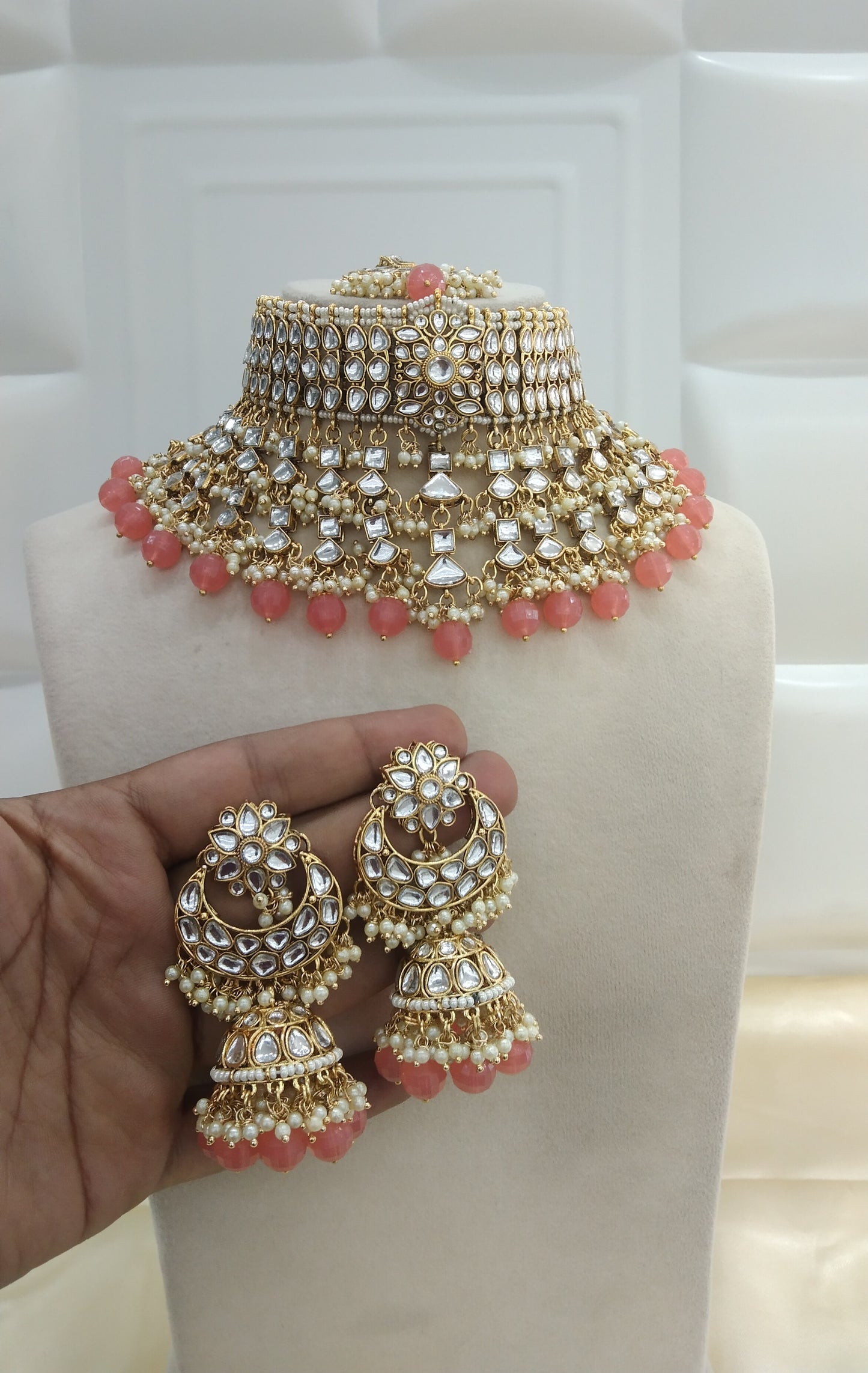Kashmir Gajjri kundan Indian Choker Jewellery Set